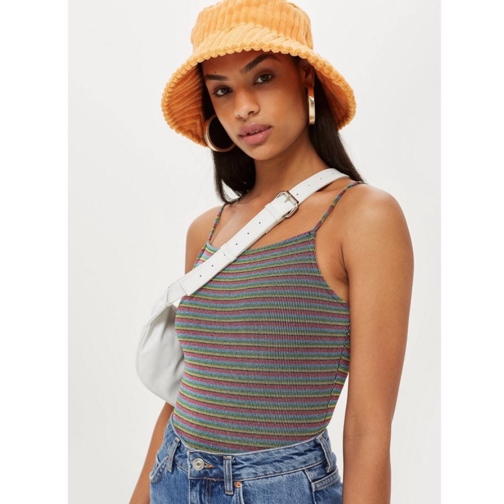 Rainbow Metallic Striped Top